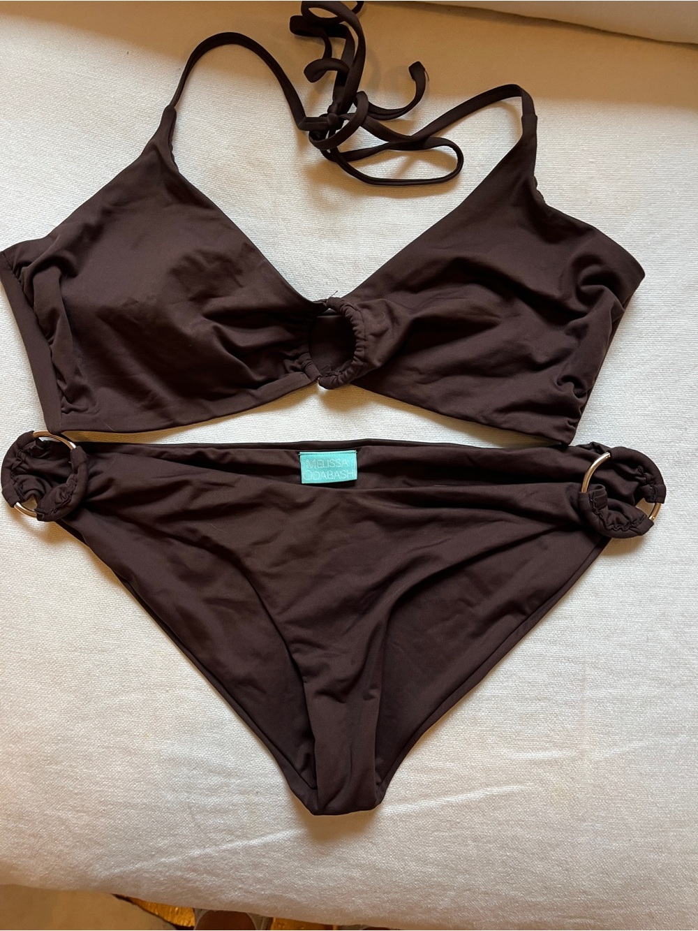 Melissa Odabash Brown Ring-Detail Bikini